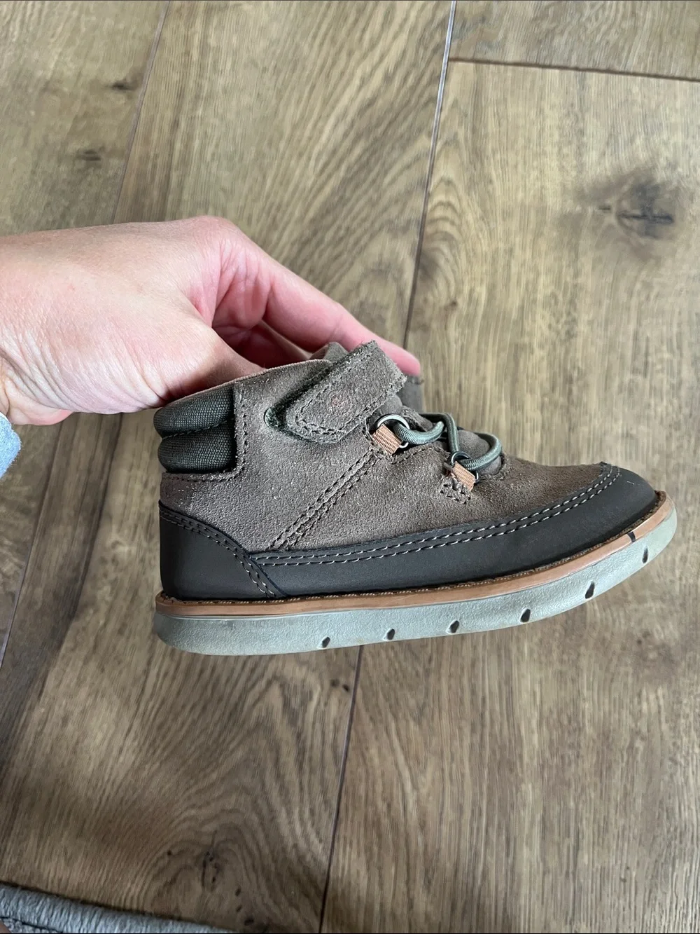 Stride Rite Toddler Suede Boots in Taupe